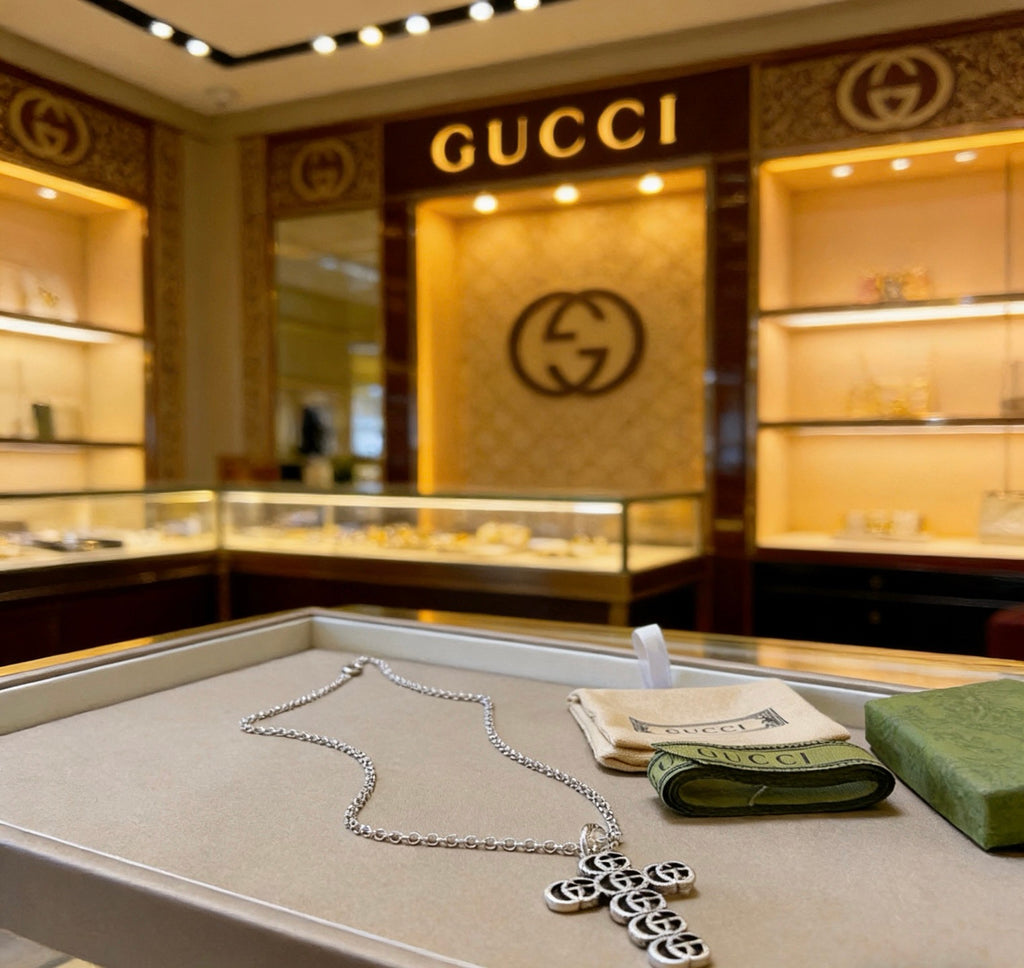 Gucci Anger Forest Interlocking G Antiqued Chain Necklace - album image 7
