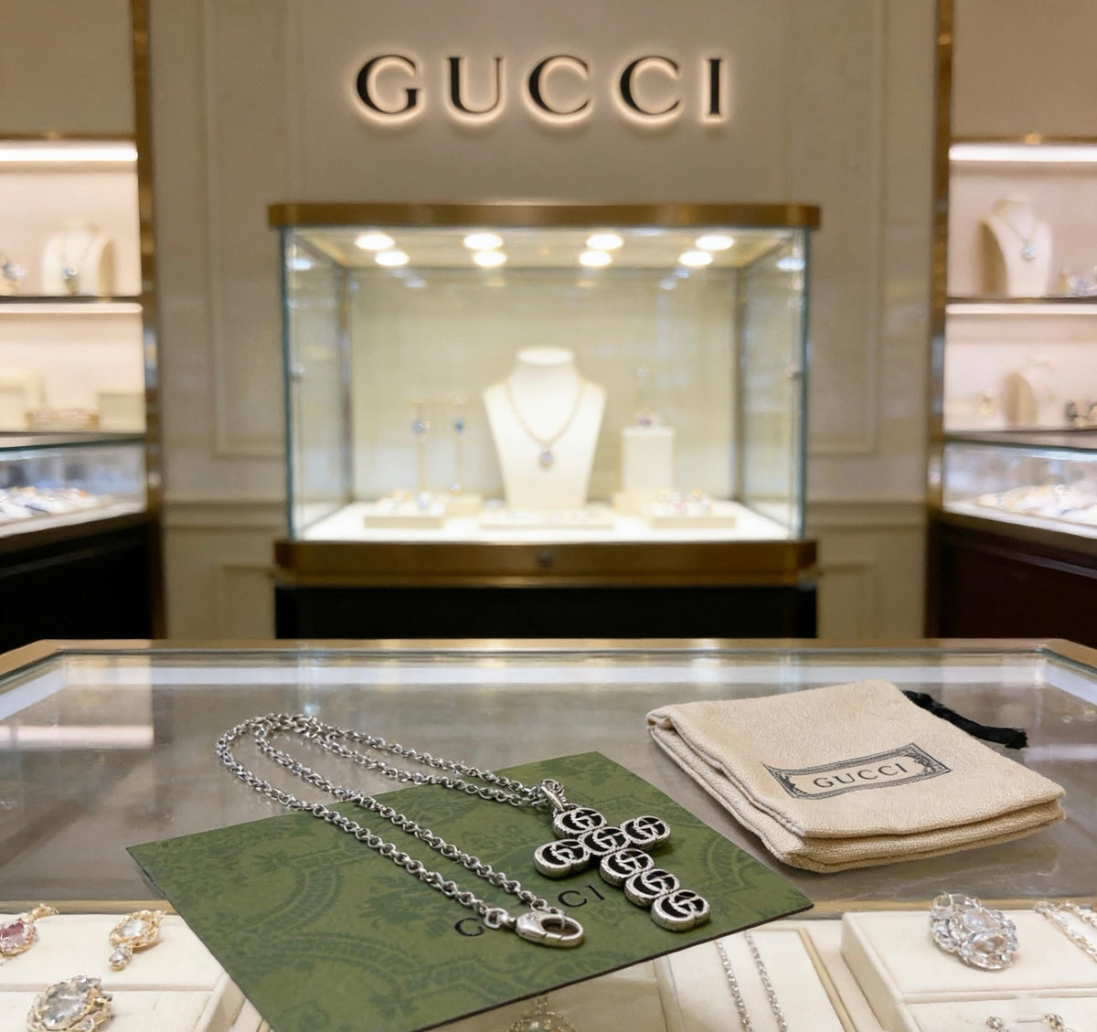 Gucci Anger Forest Interlocking G Antiqued Chain Necklace - album image 9