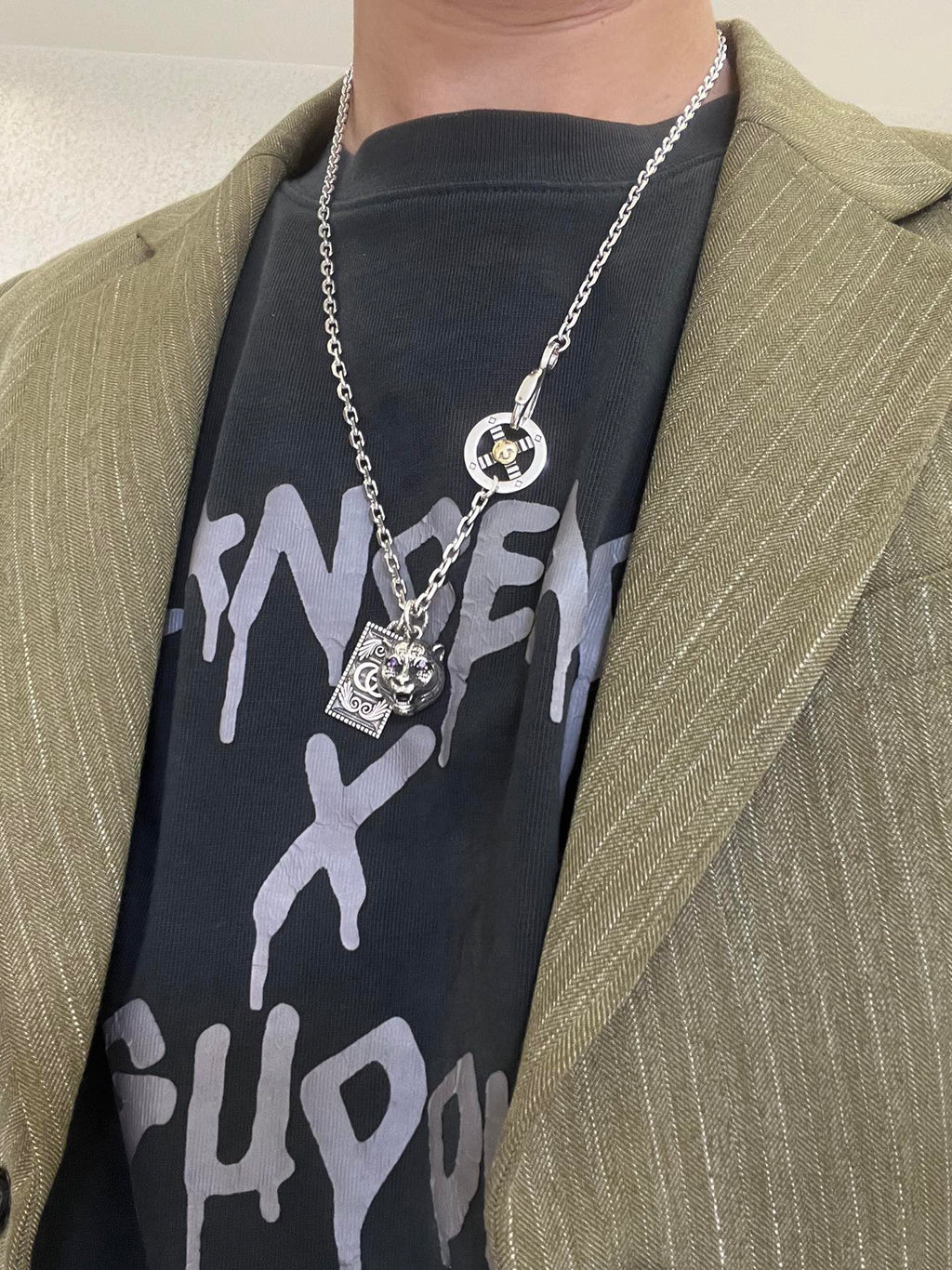 Gucci Anger Forest Interlocking G Antiqued Chain Necklace - album image 8