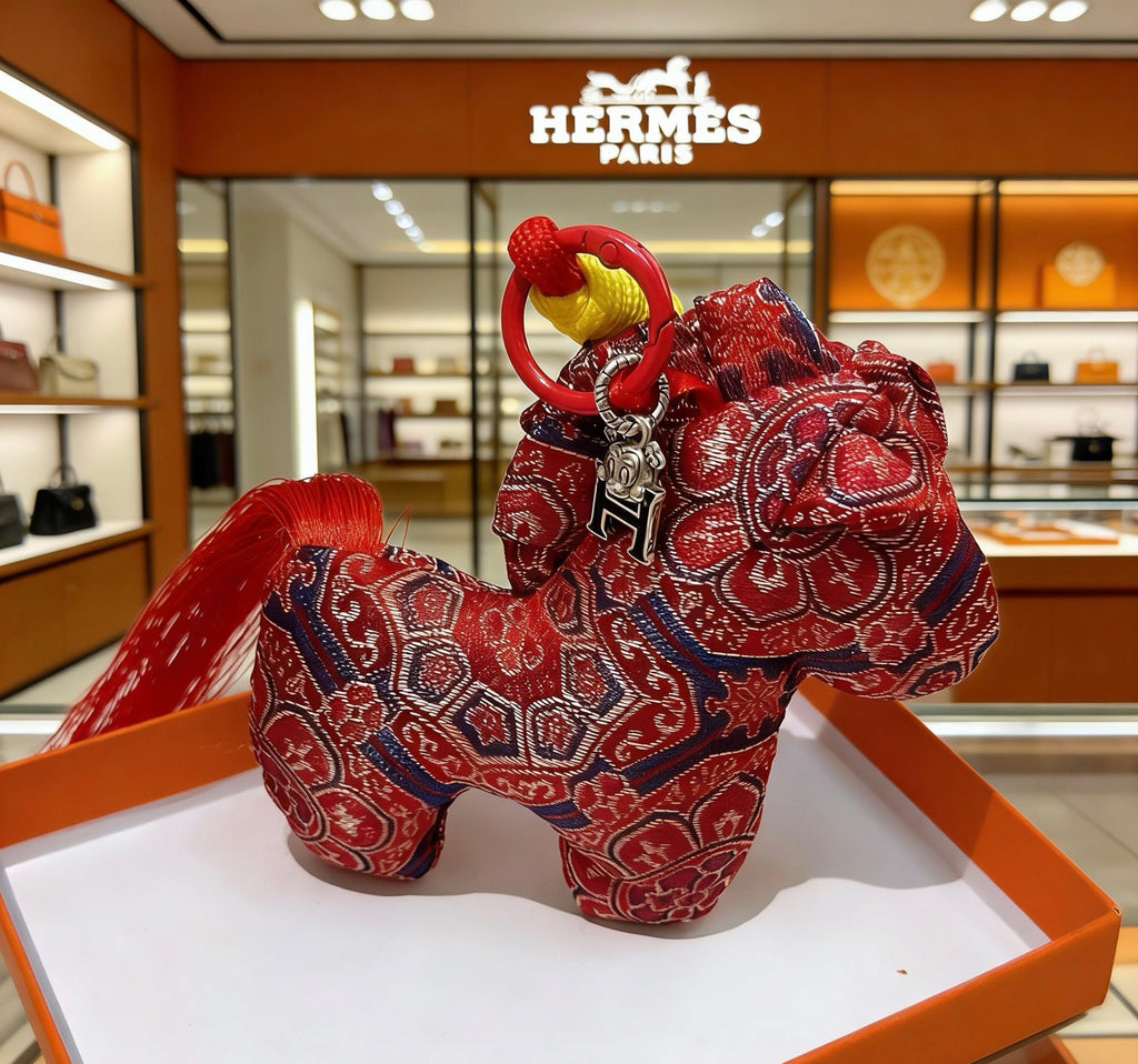 Hermès Red Leather Horse Bag Charm - album image 2