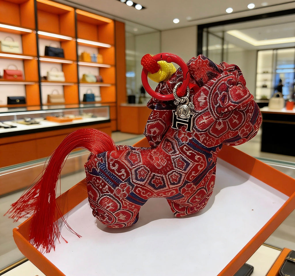 Hermès Red Leather Horse Bag Charm - album image 5