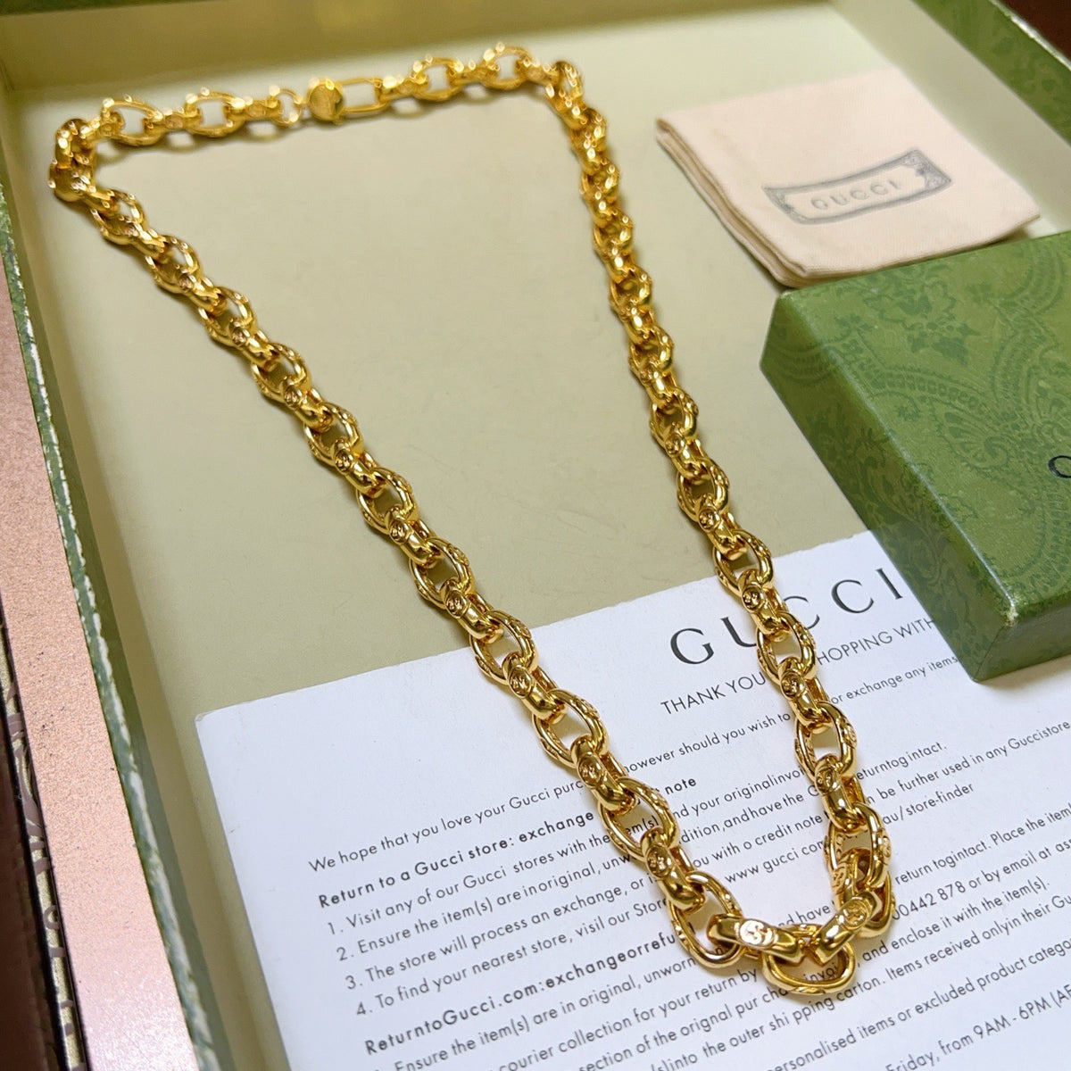 Gucci Anger Forest Interlocking G Antiqued Chain Necklace - album image 8