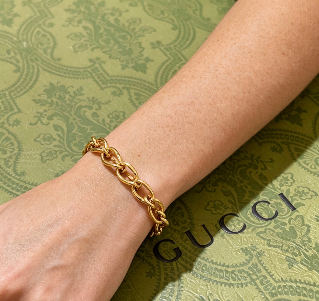 Gucci Gold-Tone Chunky Oval Link Bracelet - album image 8