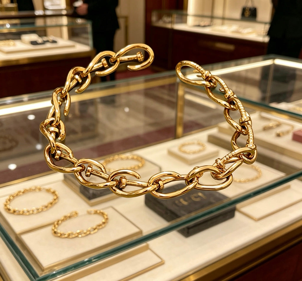 Gucci Gold-Tone Chunky Oval Link Bracelet - album image 4