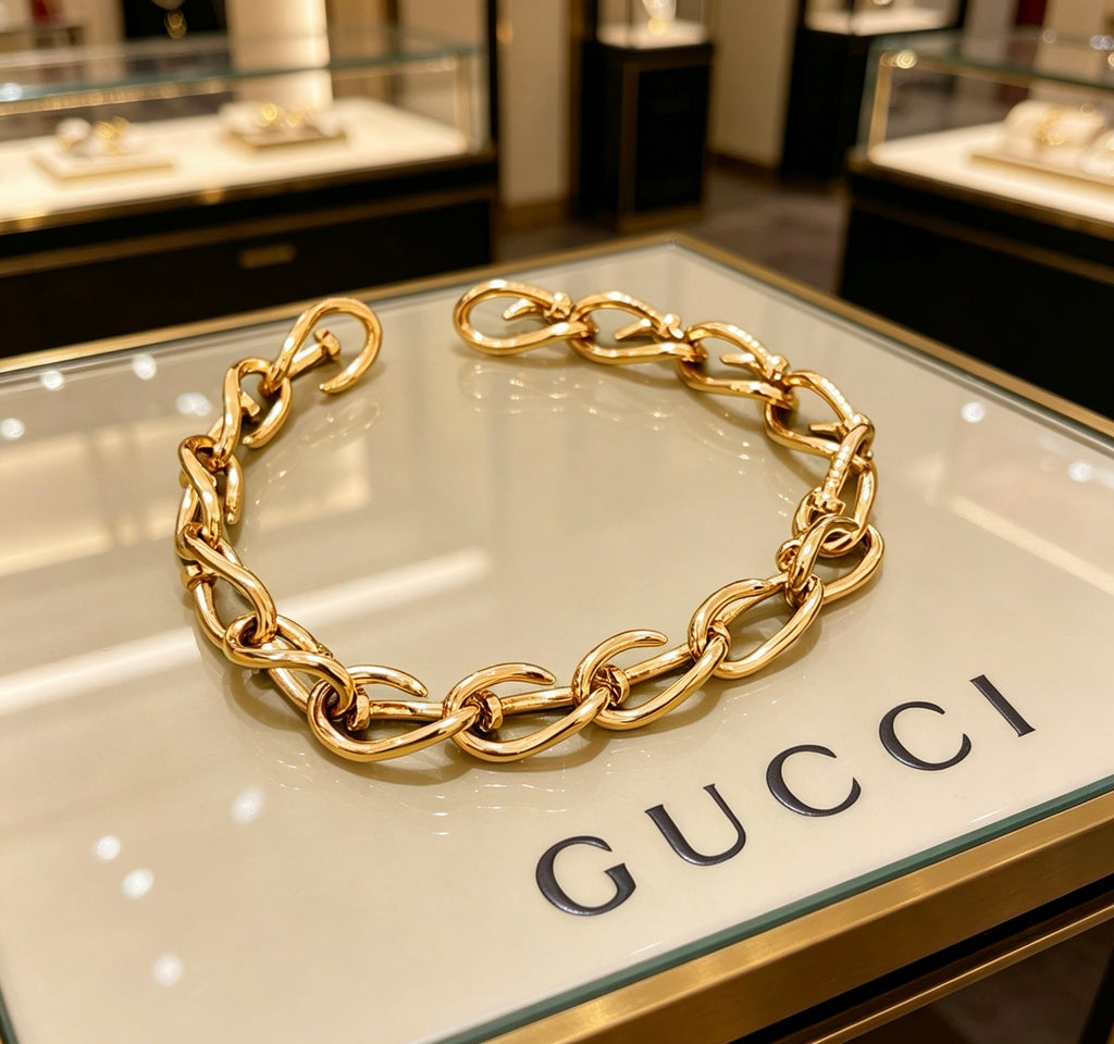 Gucci Gold-Tone Chunky Oval Link Bracelet - album image 1