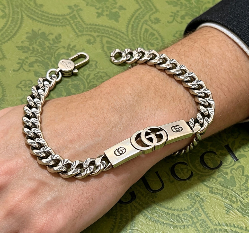 Gucci Silver-Tone Double G Cuban Link Bracelet - album image 8