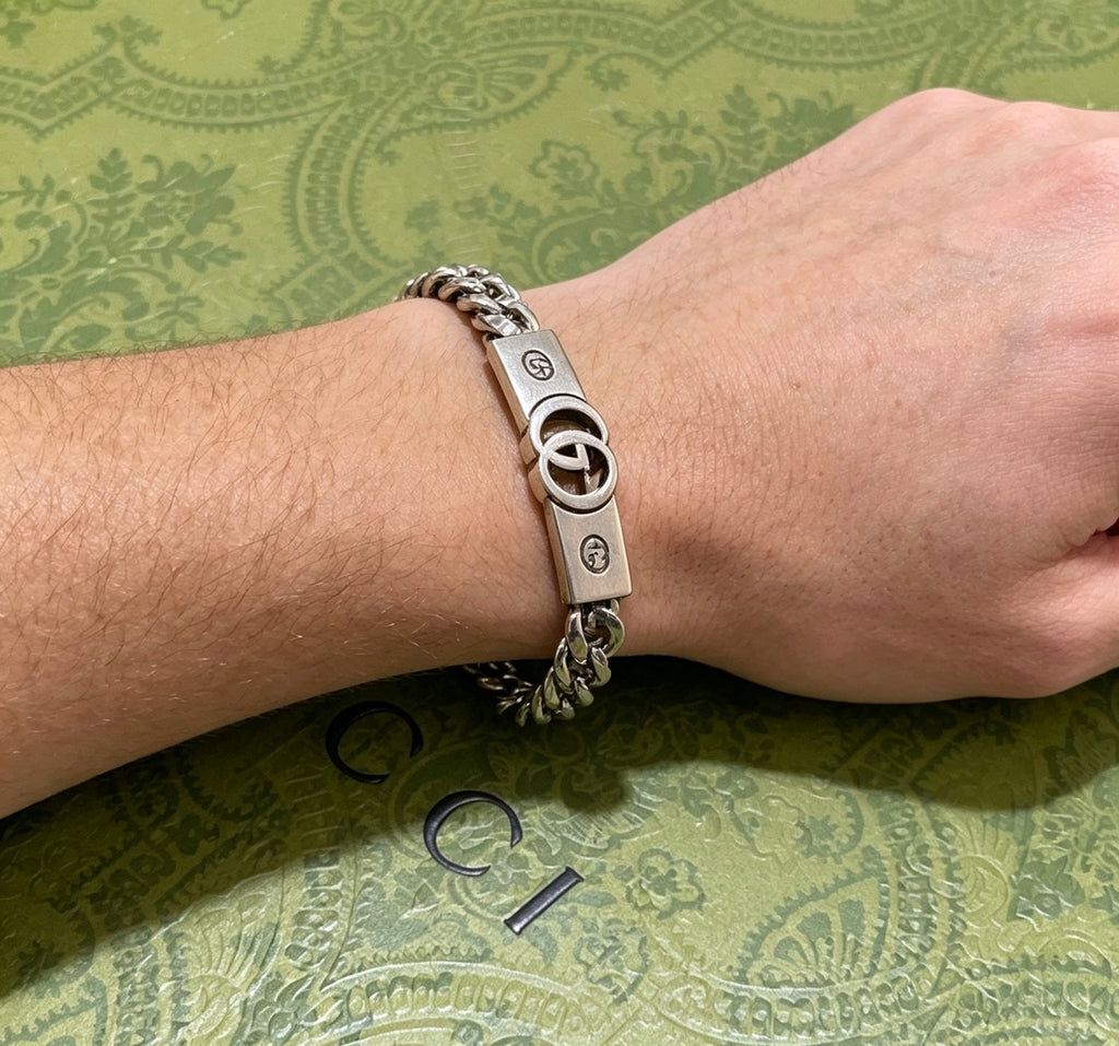 Gucci Silver-Tone Double G Cuban Link Bracelet - album image 6