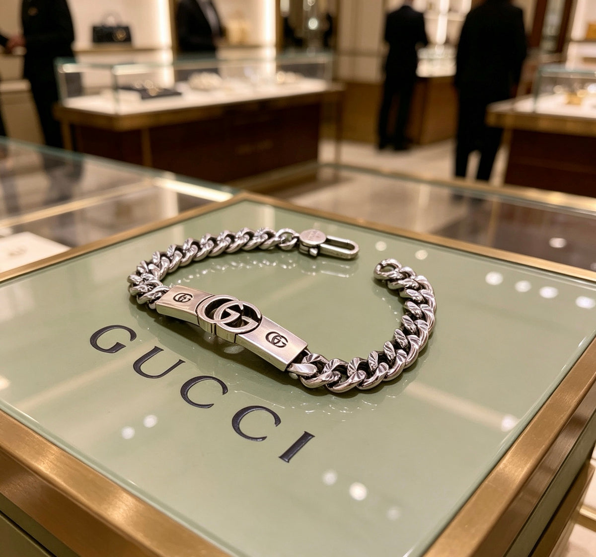 Gucci Silver-Tone Double G Cuban Link Bracelet - album image 9