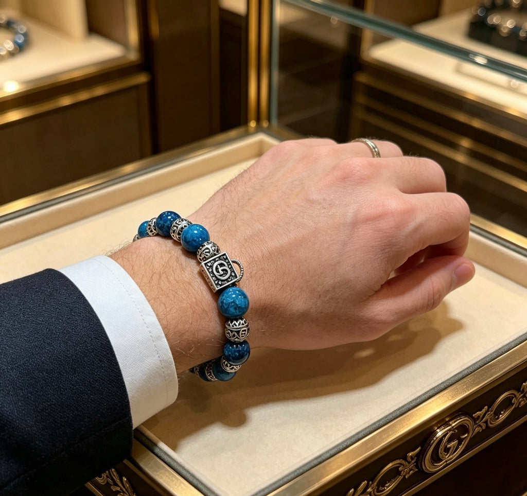 Gucci Anger Forest Interlocking G Patterned Stone Snake Antiqued Bracelet - album image 6