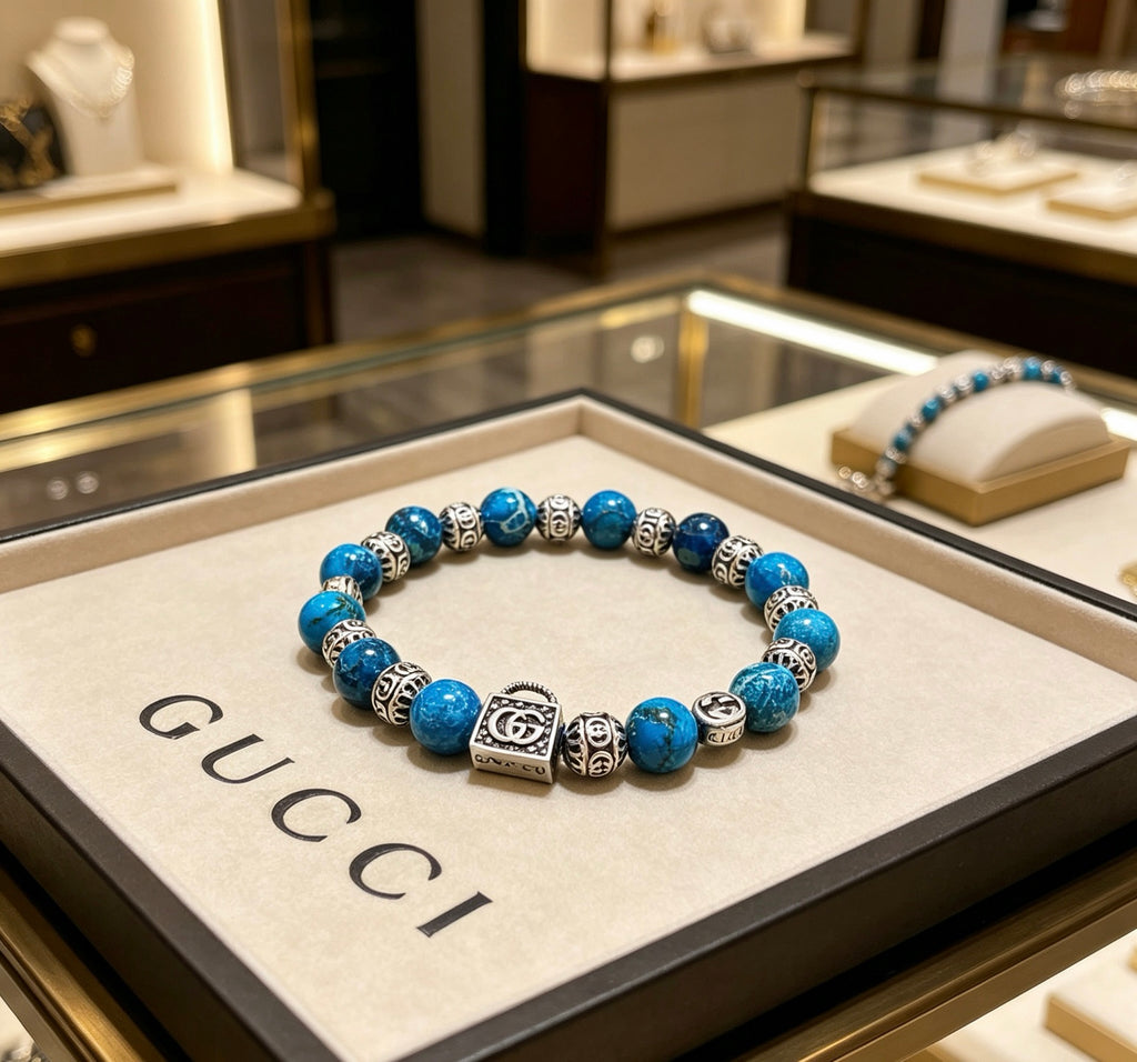 Gucci Anger Forest Interlocking G Patterned Stone Snake Antiqued Bracelet - album image 1