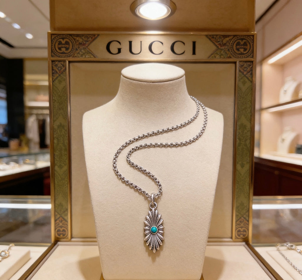 Gucci Anger Forest Interlocking G Antique Silver-Tone Silver-Tone Antiqued Chain Necklace - album image 6