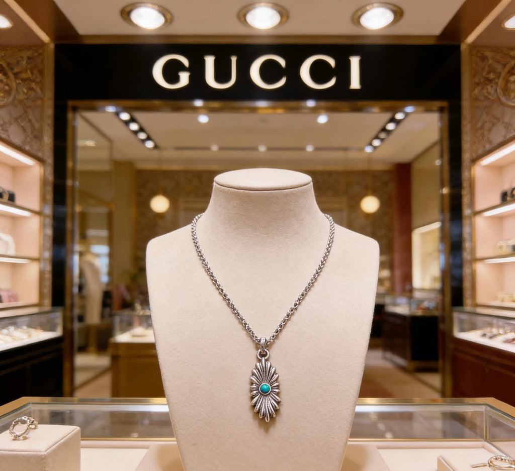 Gucci Anger Forest Interlocking G Antique Silver-Tone Silver-Tone Antiqued Chain Necklace - album image 1