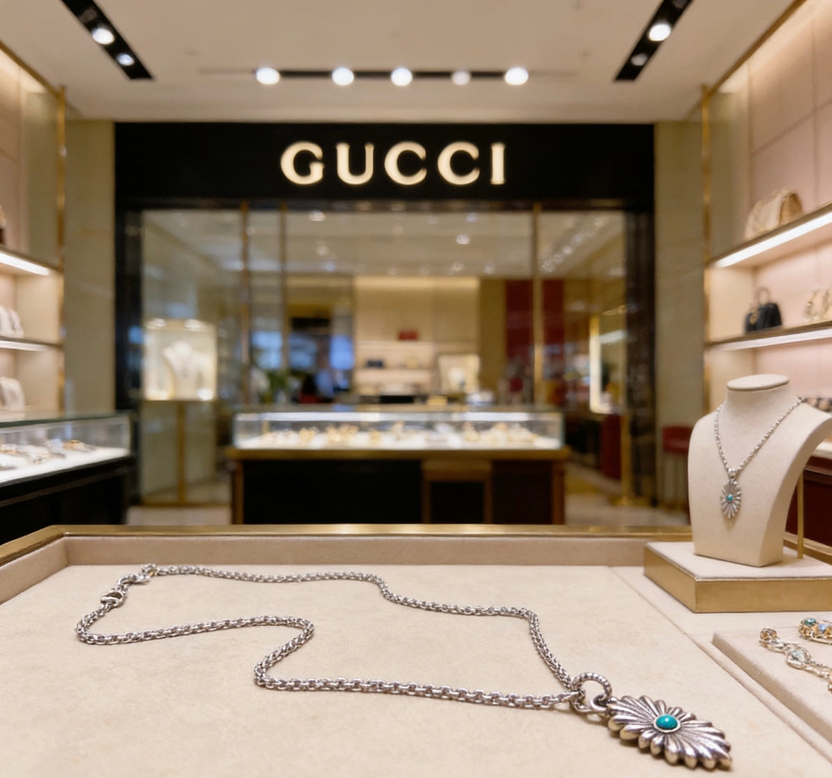 Gucci Anger Forest Interlocking G Antique Silver-Tone Silver-Tone Antiqued Chain Necklace - album image 7