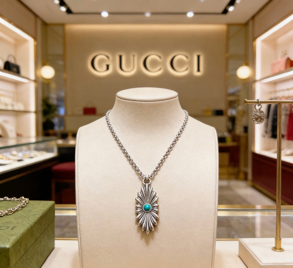 Gucci Anger Forest Interlocking G Antique Silver-Tone Silver-Tone Antiqued Chain Necklace - album image 2
