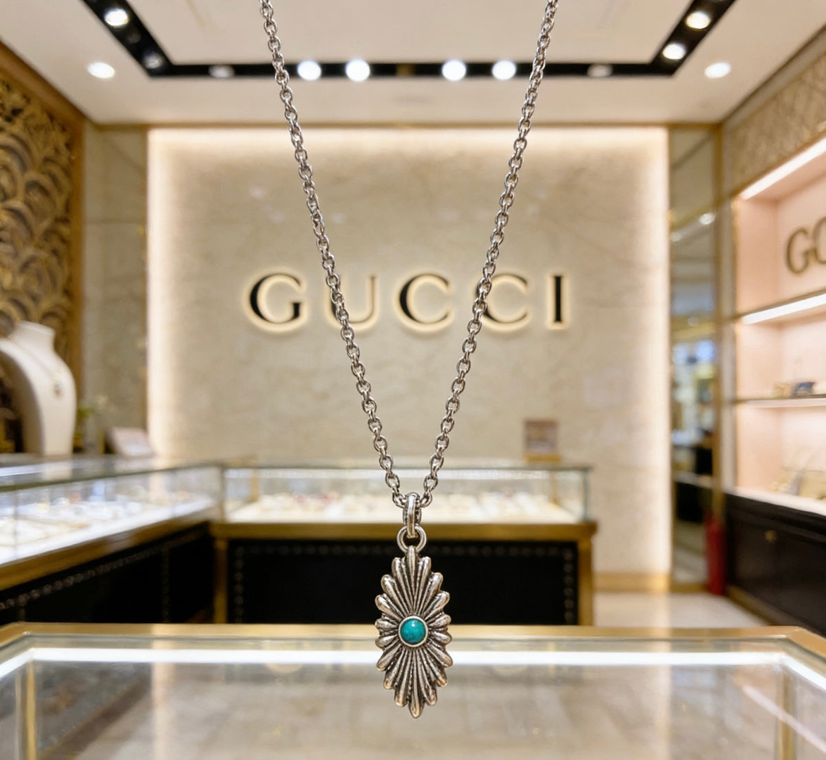 Gucci Anger Forest Interlocking G Antique Silver-Tone Silver-Tone Antiqued Chain Necklace - album image 4