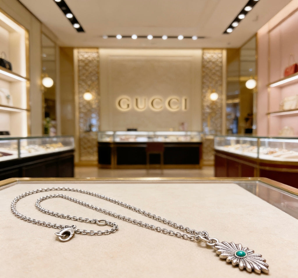 Gucci Anger Forest Interlocking G Antique Silver-Tone Silver-Tone Antiqued Chain Necklace - album image 5