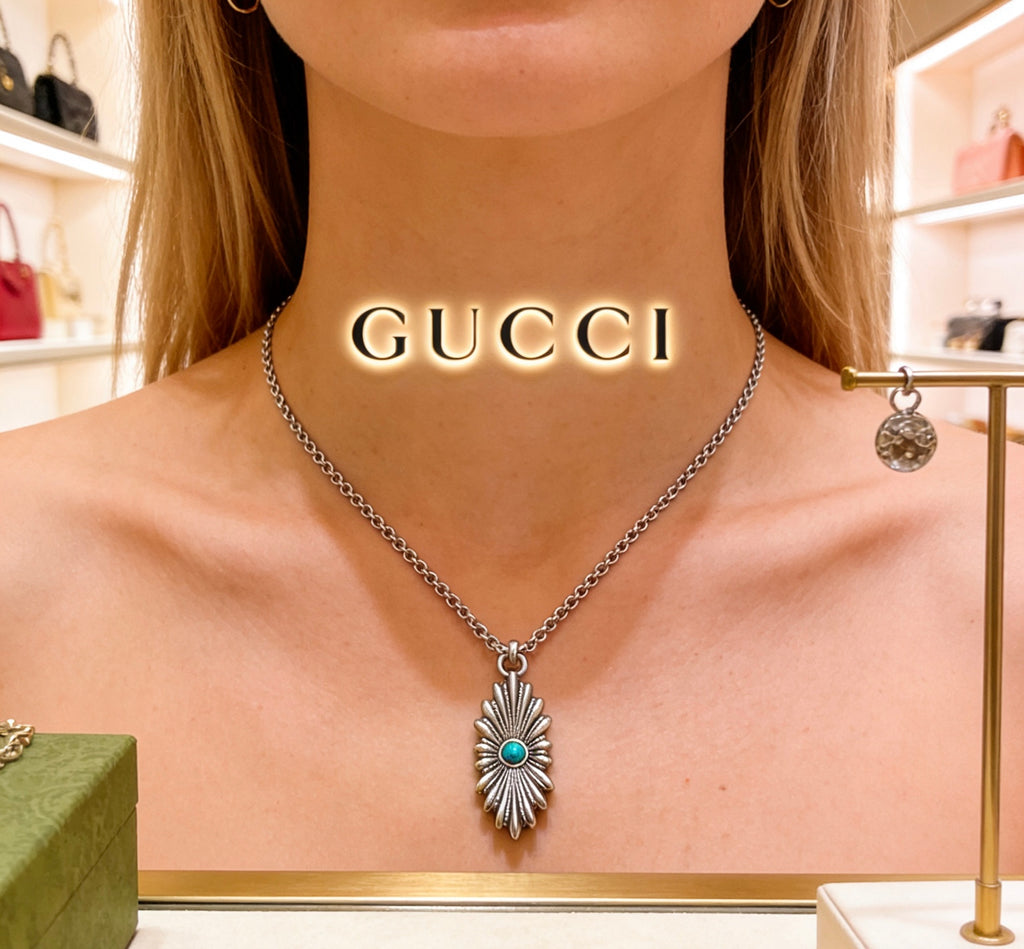 Gucci Anger Forest Interlocking G Antique Silver-Tone Silver-Tone Antiqued Chain Necklace - album image 3