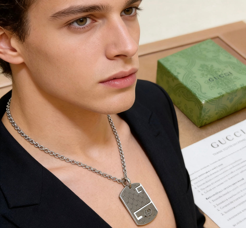 Gucci Anger Forest Interlocking G Antique Silver-Tone Silver-Tone Antiqued Chain Necklace - album image 7