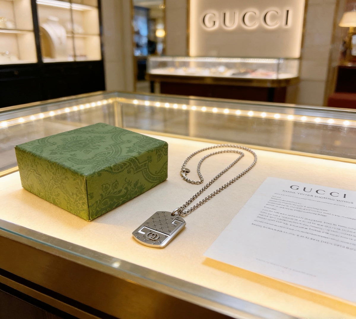 Gucci Anger Forest Interlocking G Antique Silver-Tone Silver-Tone Antiqued Chain Necklace - album image 5