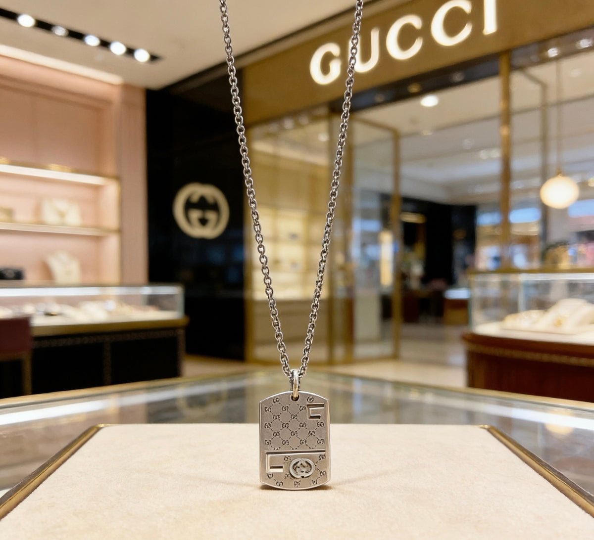 Gucci Anger Forest Interlocking G Antique Silver-Tone Silver-Tone Antiqued Chain Necklace - album image 3