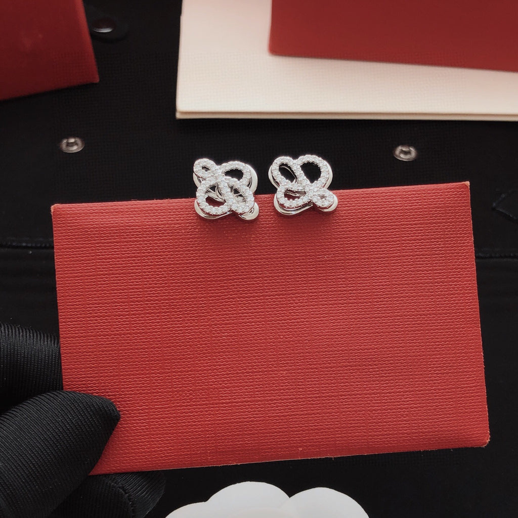 Loewe Silver-Tone Crystal Loop Stud Earrings - product image 2