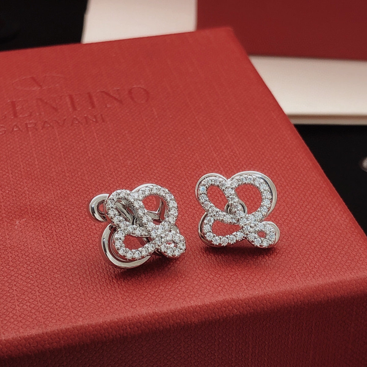 Loewe Silver-Tone Crystal Loop Stud Earrings - product image 5