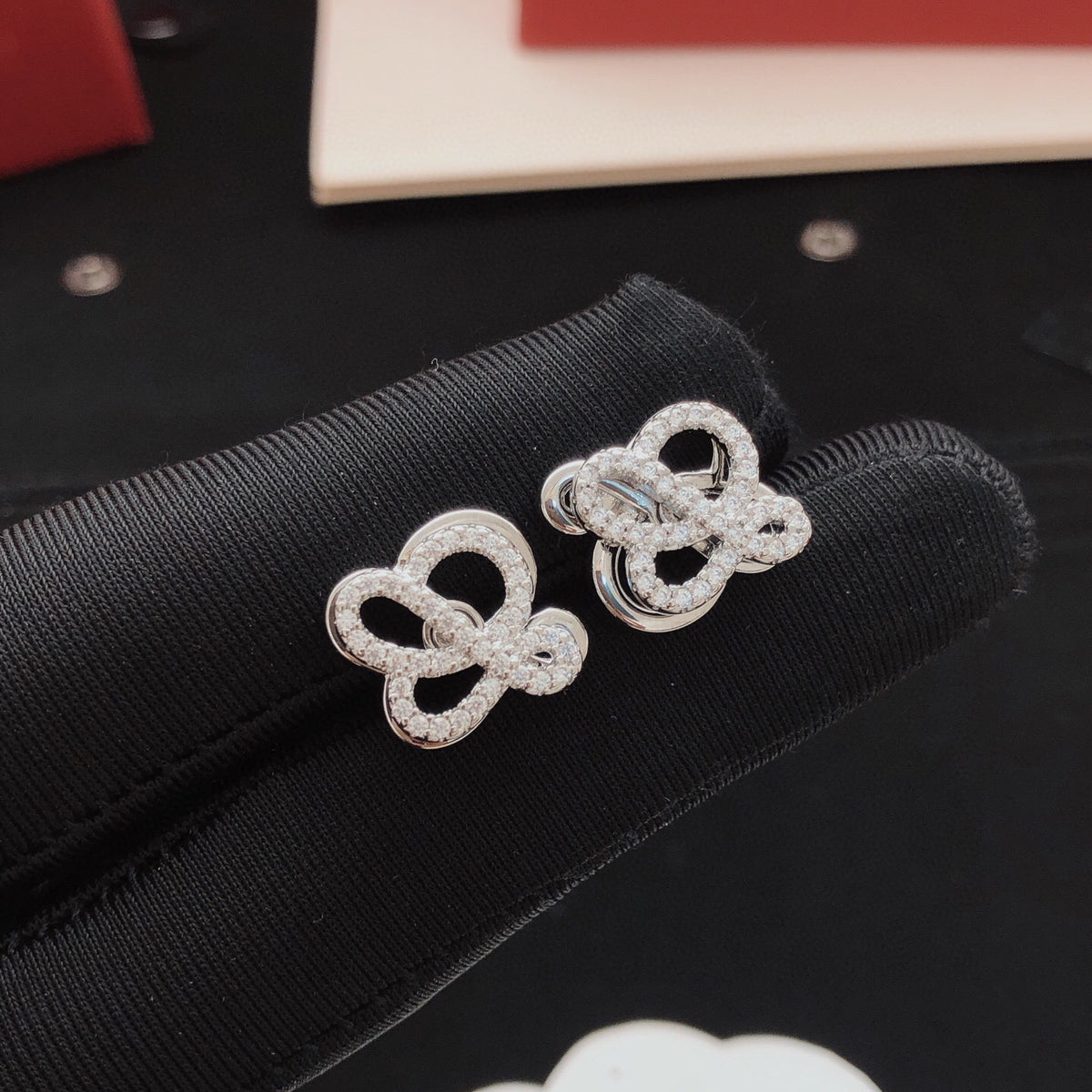 Loewe Silver-Tone Crystal Loop Stud Earrings - product image 3