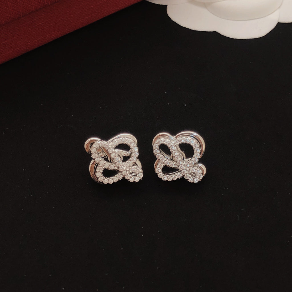 Loewe Silver-Tone Crystal Loop Stud Earrings - product image 8