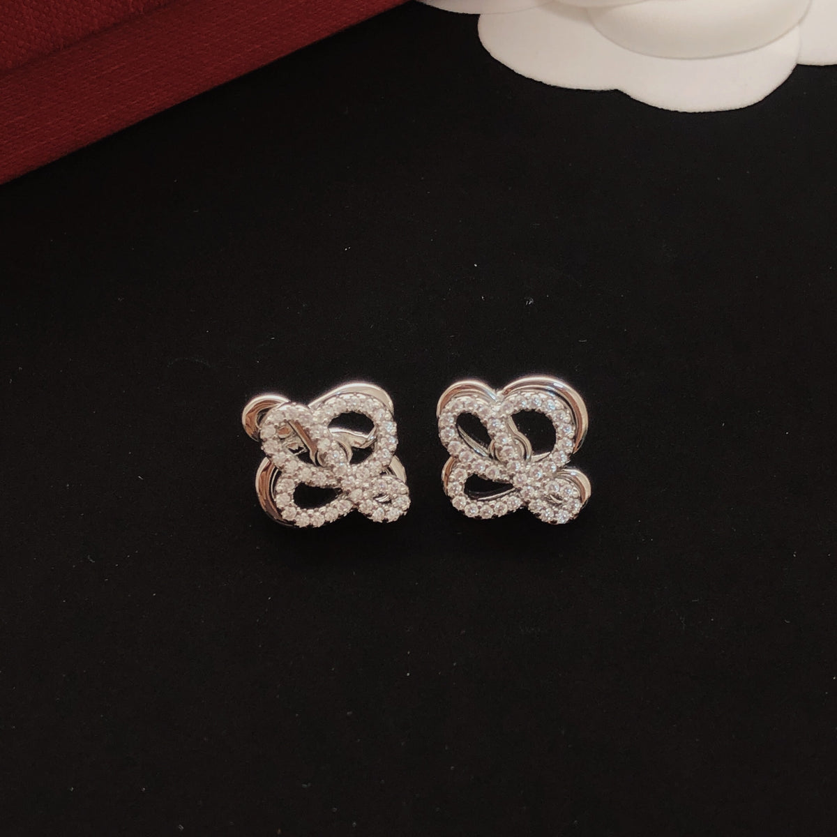 Loewe Silver-Tone Crystal Loop Stud Earrings - product image 8