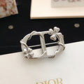 Dior Silver-Tone Floral CD Brooch - product image 1