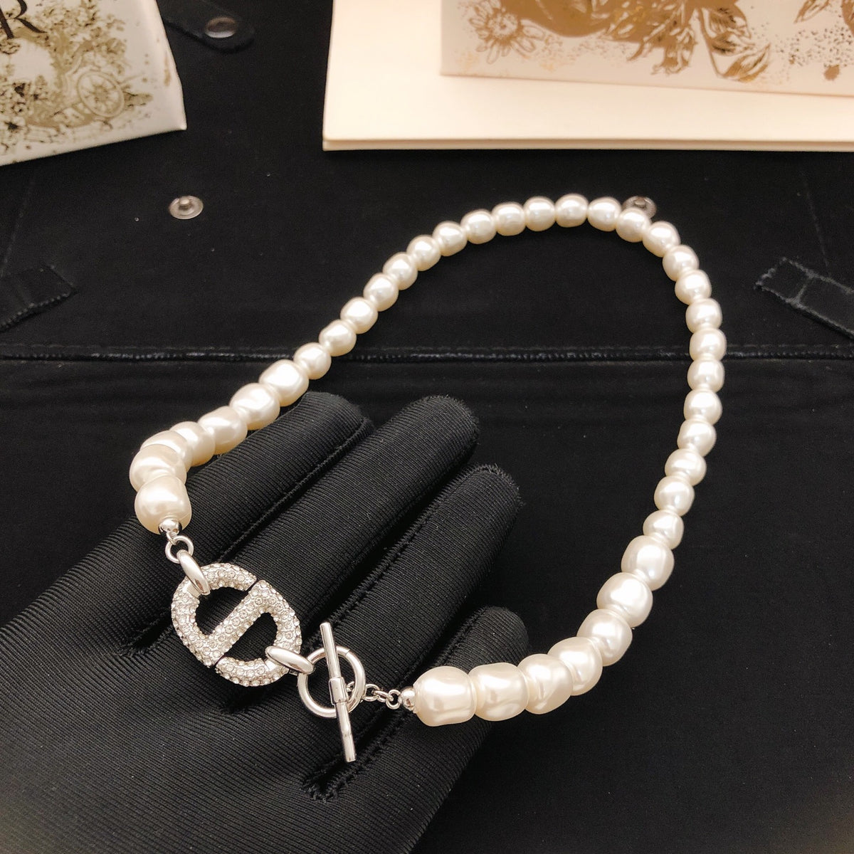 Dior Silver-Tone CD Pearl-Look Strand Necklace - product image 3