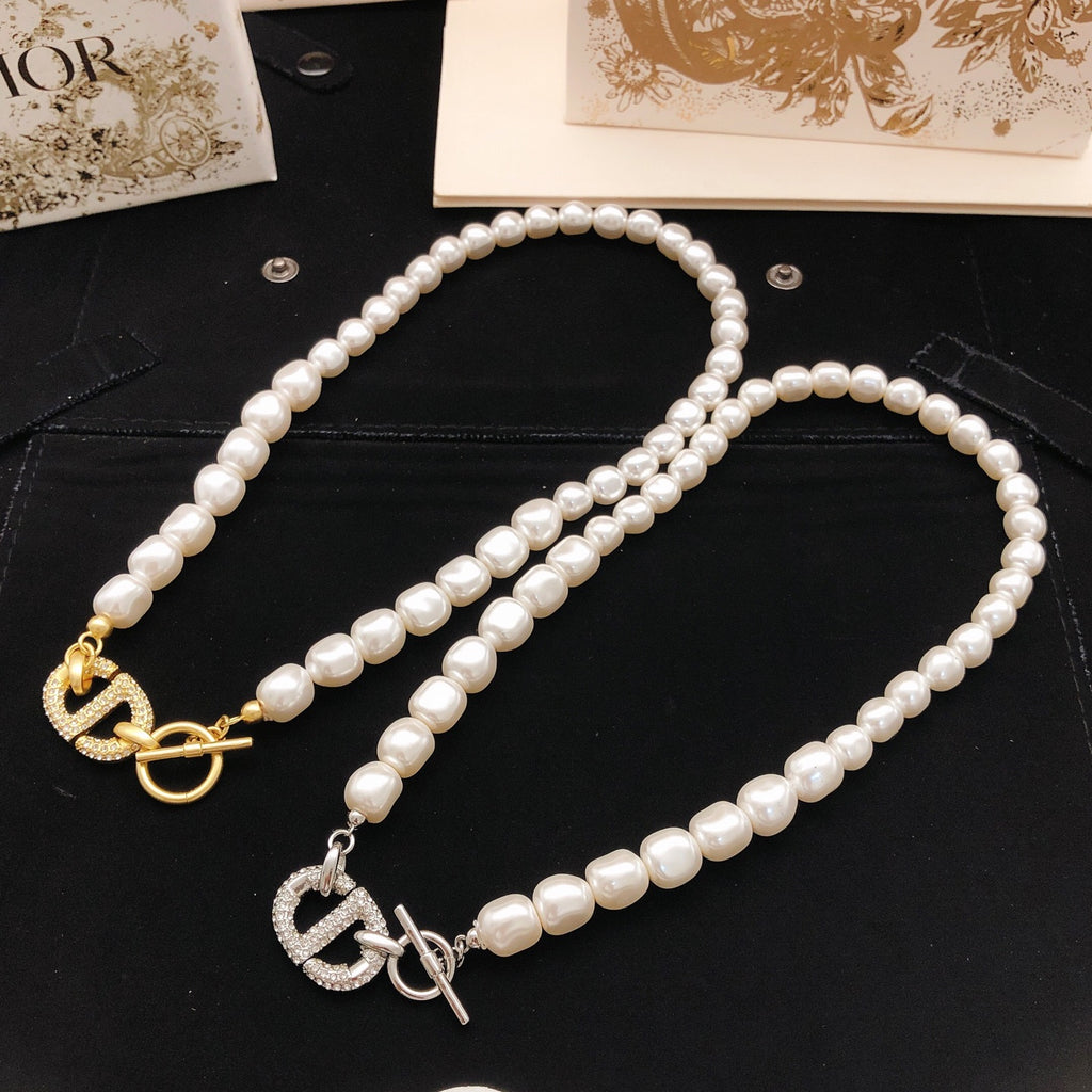Dior Silver-Tone CD Pearl-Look Strand Necklace - product image 4