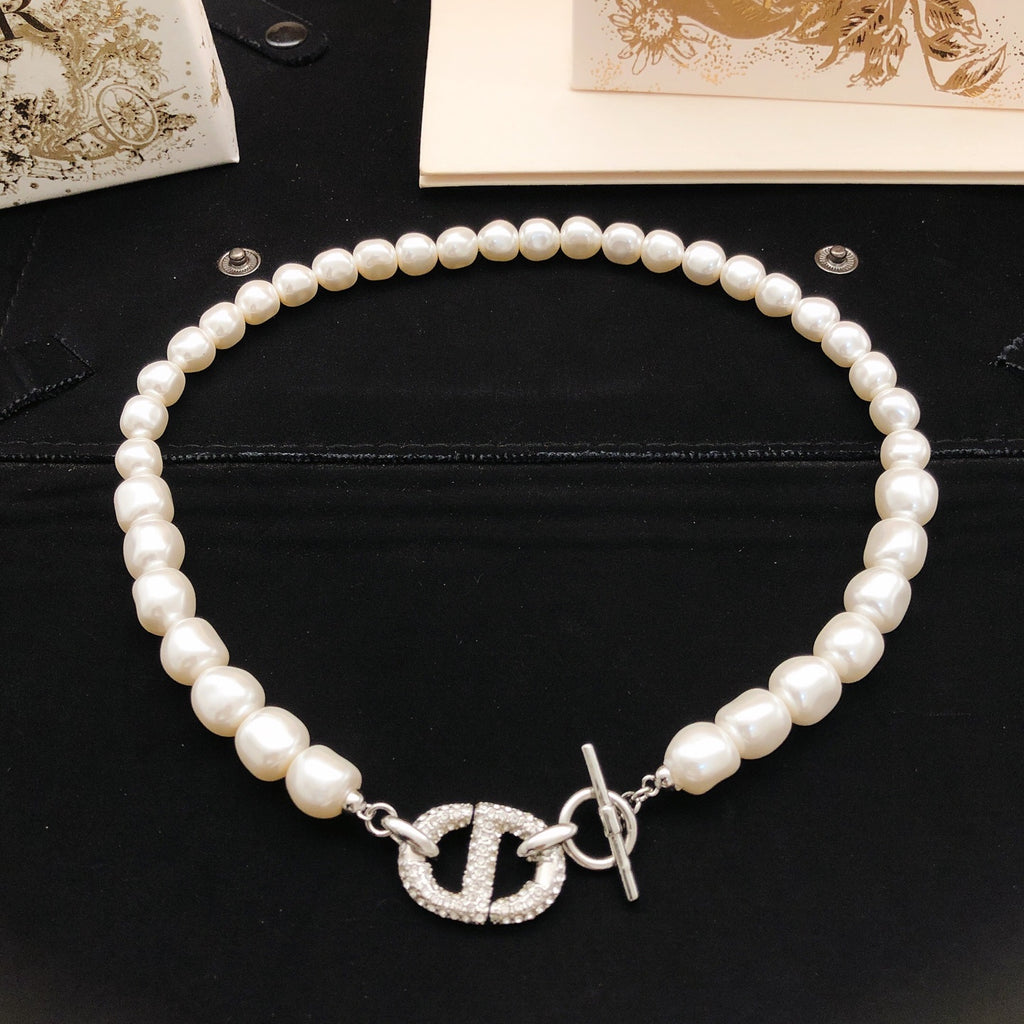 Dior Silver-Tone CD Pearl-Look Strand Necklace - product image 2