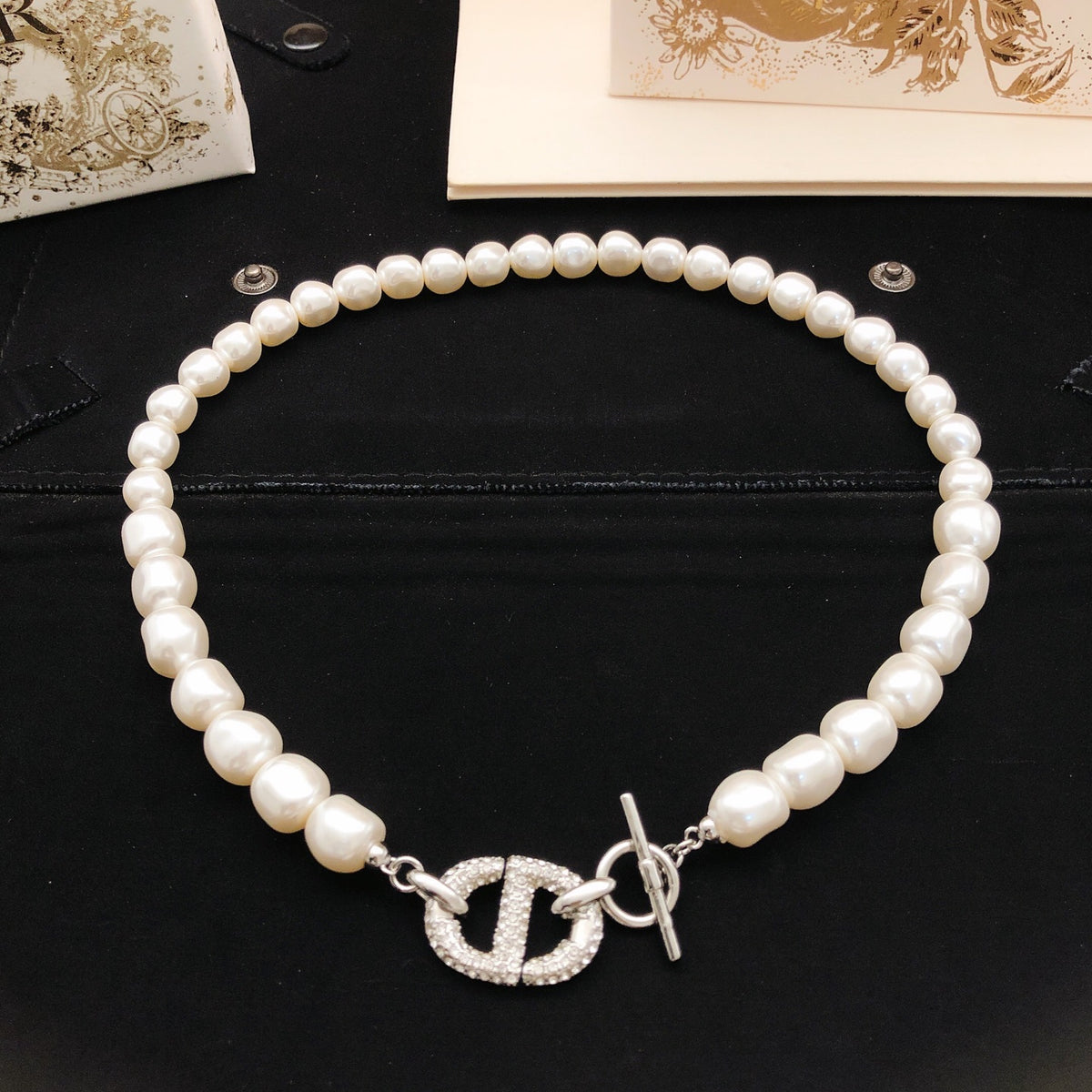 Dior Silver-Tone CD Pearl-Look Strand Necklace - product image 2