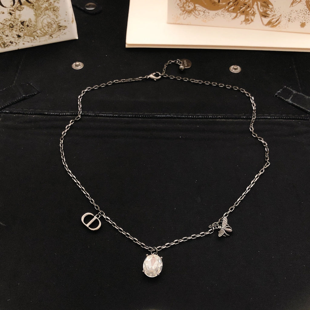 Dior Silver-Tone CD Round Drop Necklace - product image 4