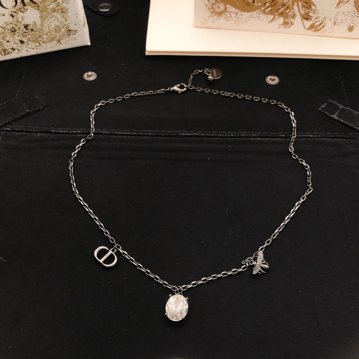 Dior Silver-Tone CD Round Drop Necklace - product image 4