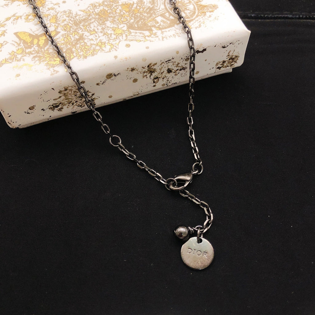 Dior Silver-Tone CD Round Drop Necklace - product image 2