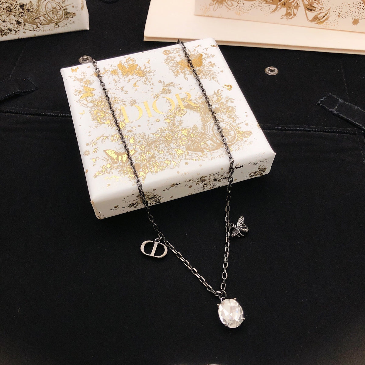 Dior Silver-Tone CD Round Drop Necklace - product image 1