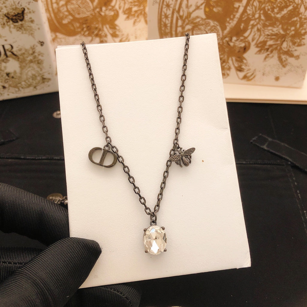 Dior Silver-Tone CD Round Drop Necklace - product image 3
