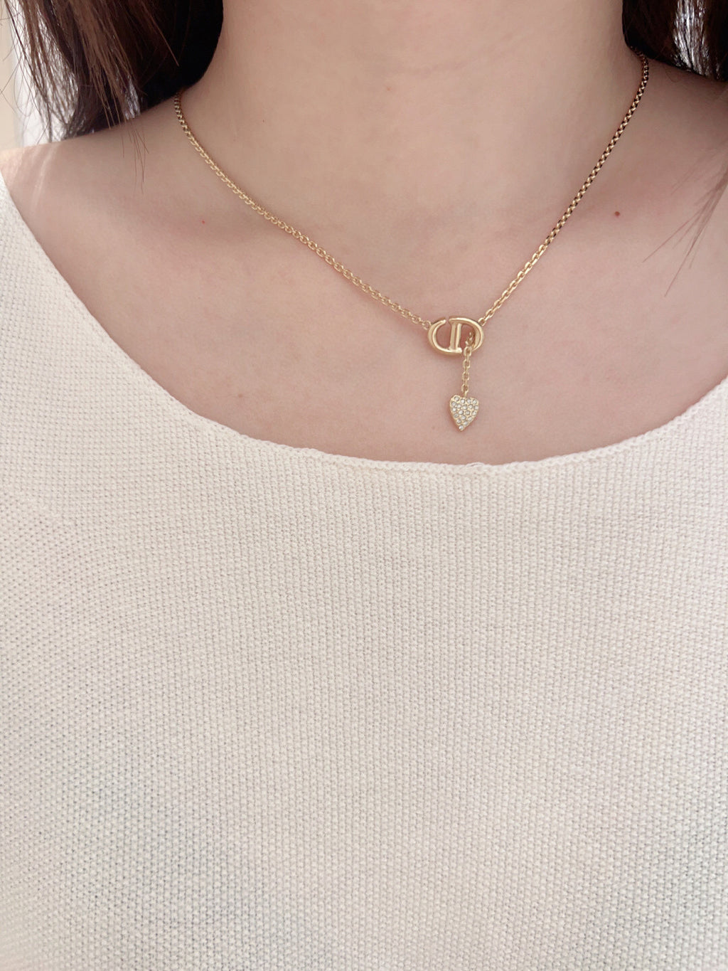 Dior Gold-Tone CD Mini Heart Necklace - product image 8