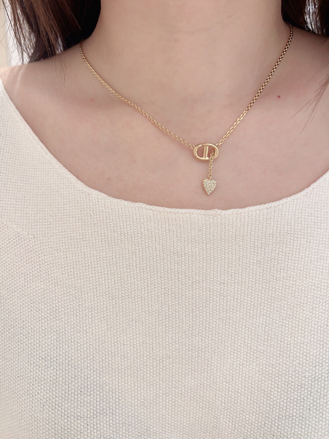 Dior Gold-Tone CD Mini Heart Necklace - product image 8