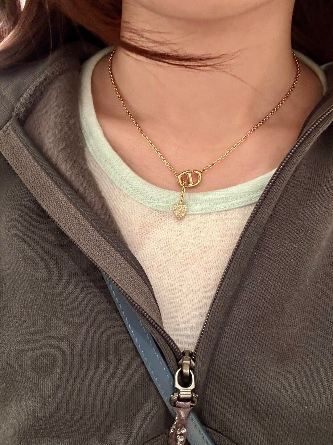 Dior Gold-Tone CD Mini Heart Necklace - product image 7