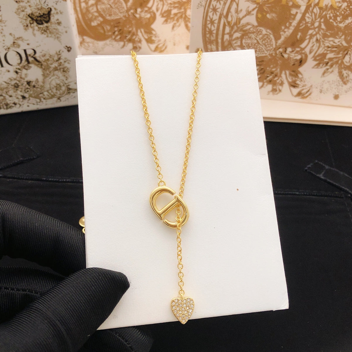 Dior Gold-Tone CD Mini Heart Necklace - product image 5
