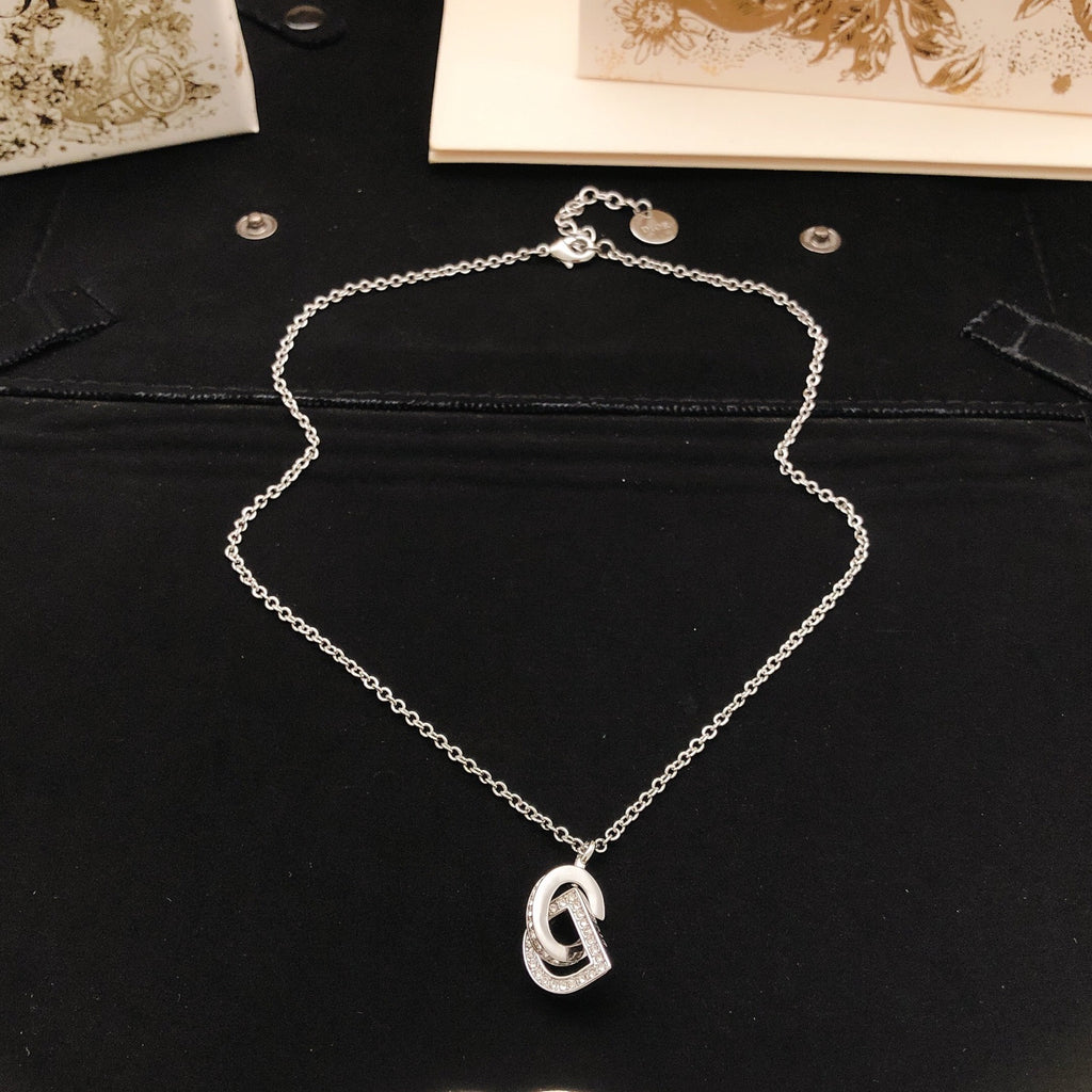 Dior Silver-Tone Vertical CD Necklace - product image 4