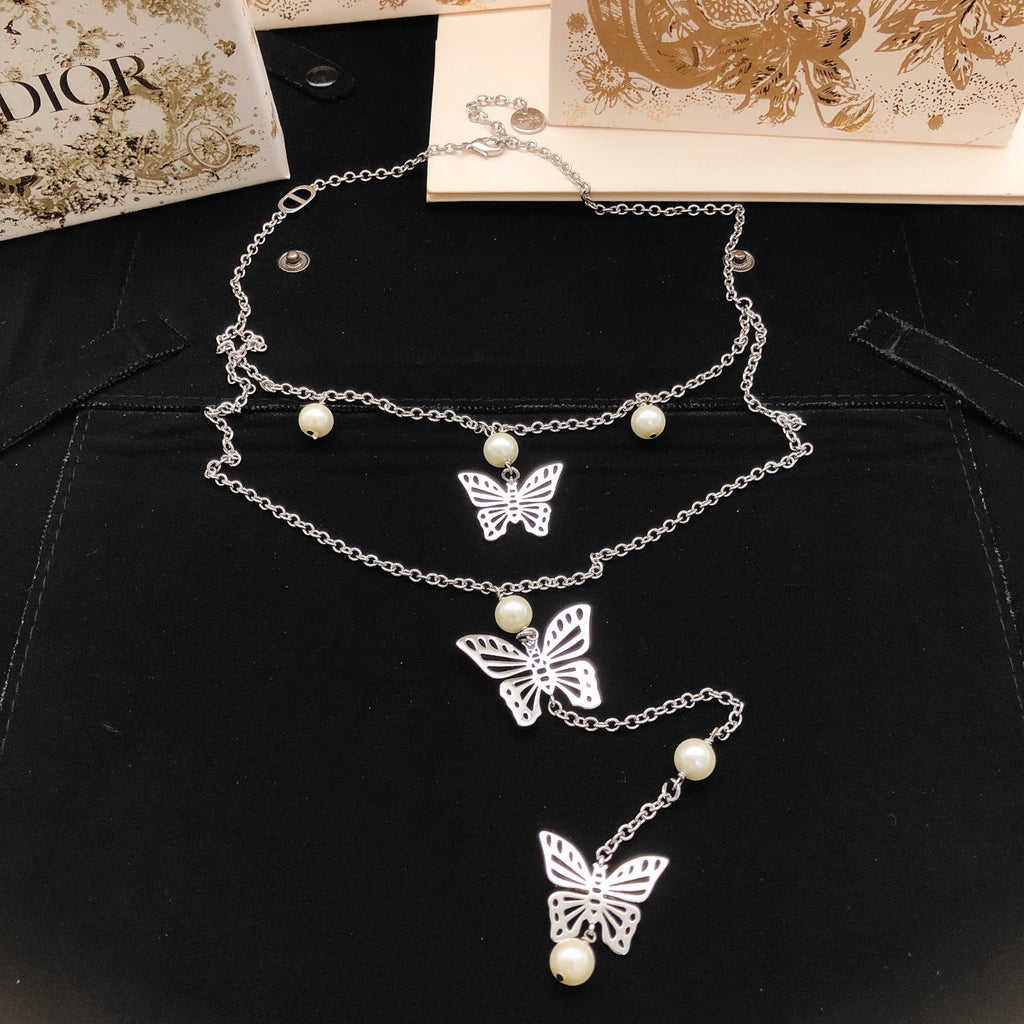 Dior Silver-Tone Butterfly Lariat Necklace - product image 2