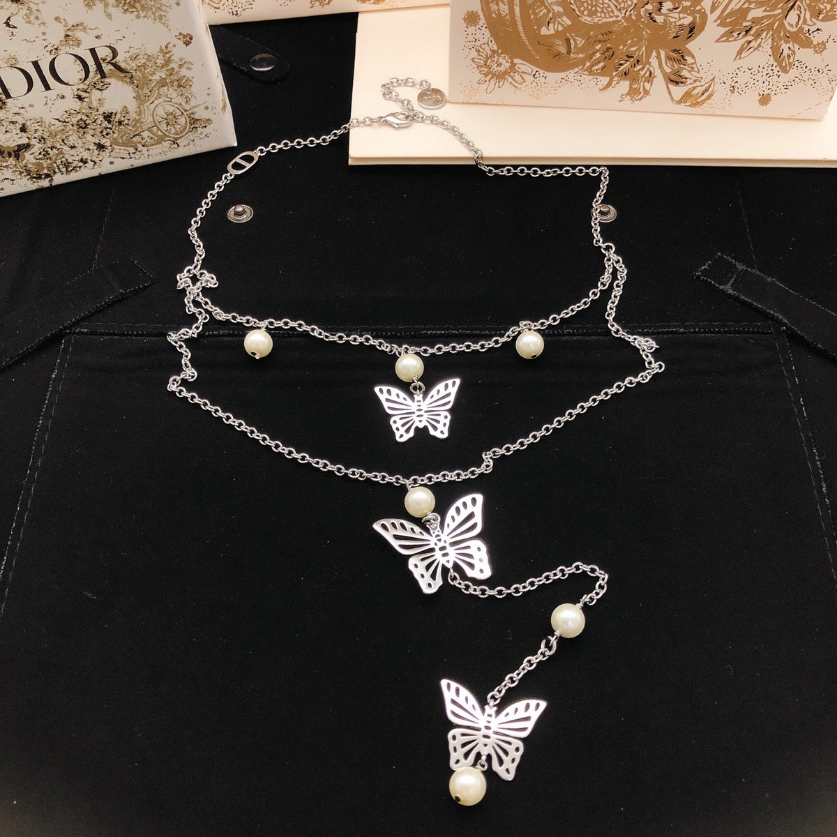 Dior Silver-Tone Butterfly Lariat Necklace - product image 2