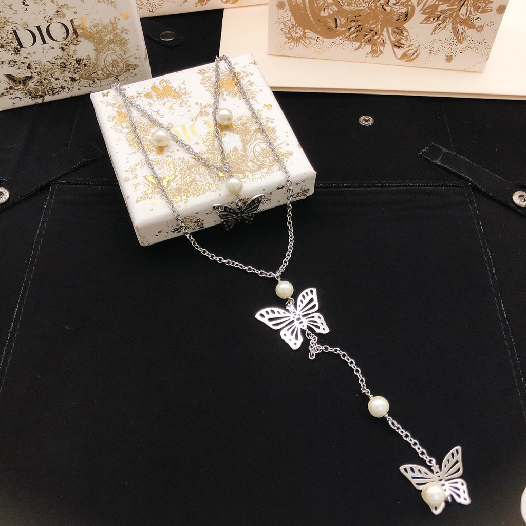 Dior Silver-Tone Butterfly Lariat Necklace - product image 3