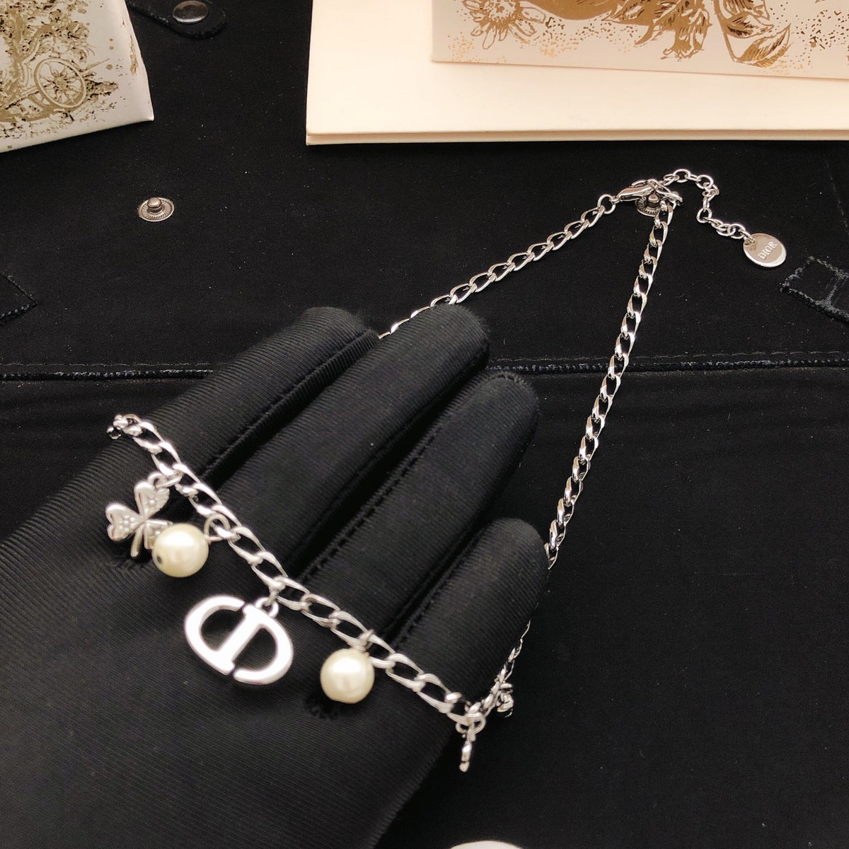 Dior Mixed Pearl-Look Clover Necklace - product image 3