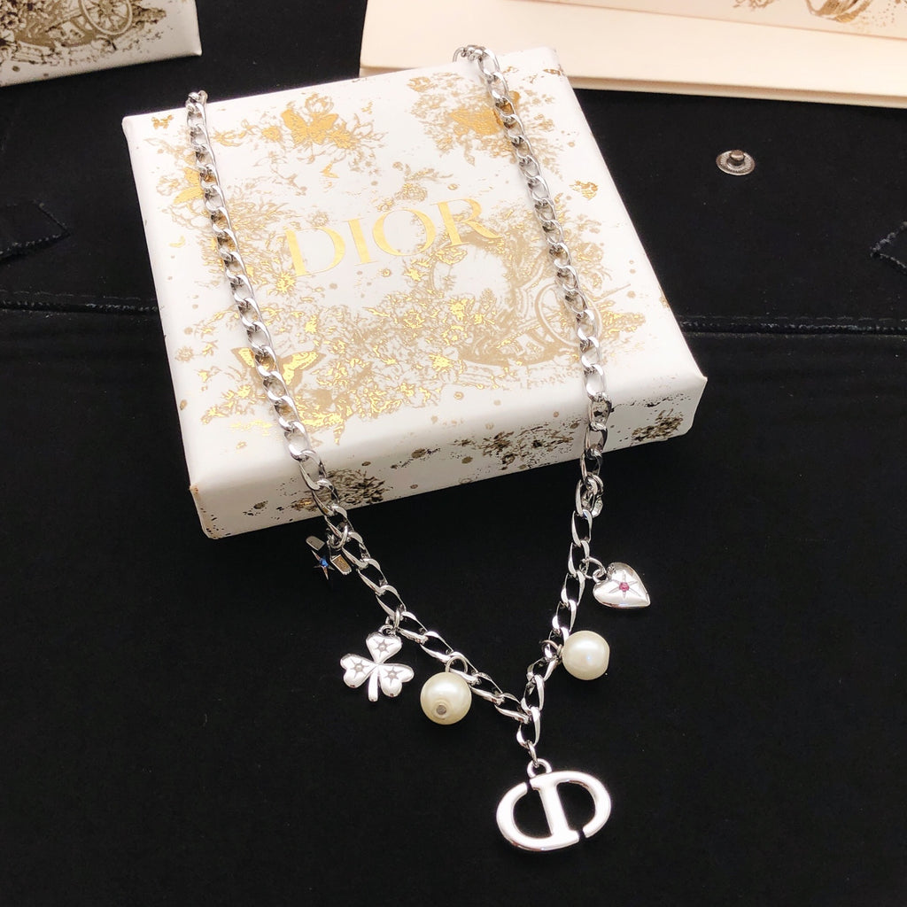 Dior Mixed Pearl-Look Clover Necklace - product image 1