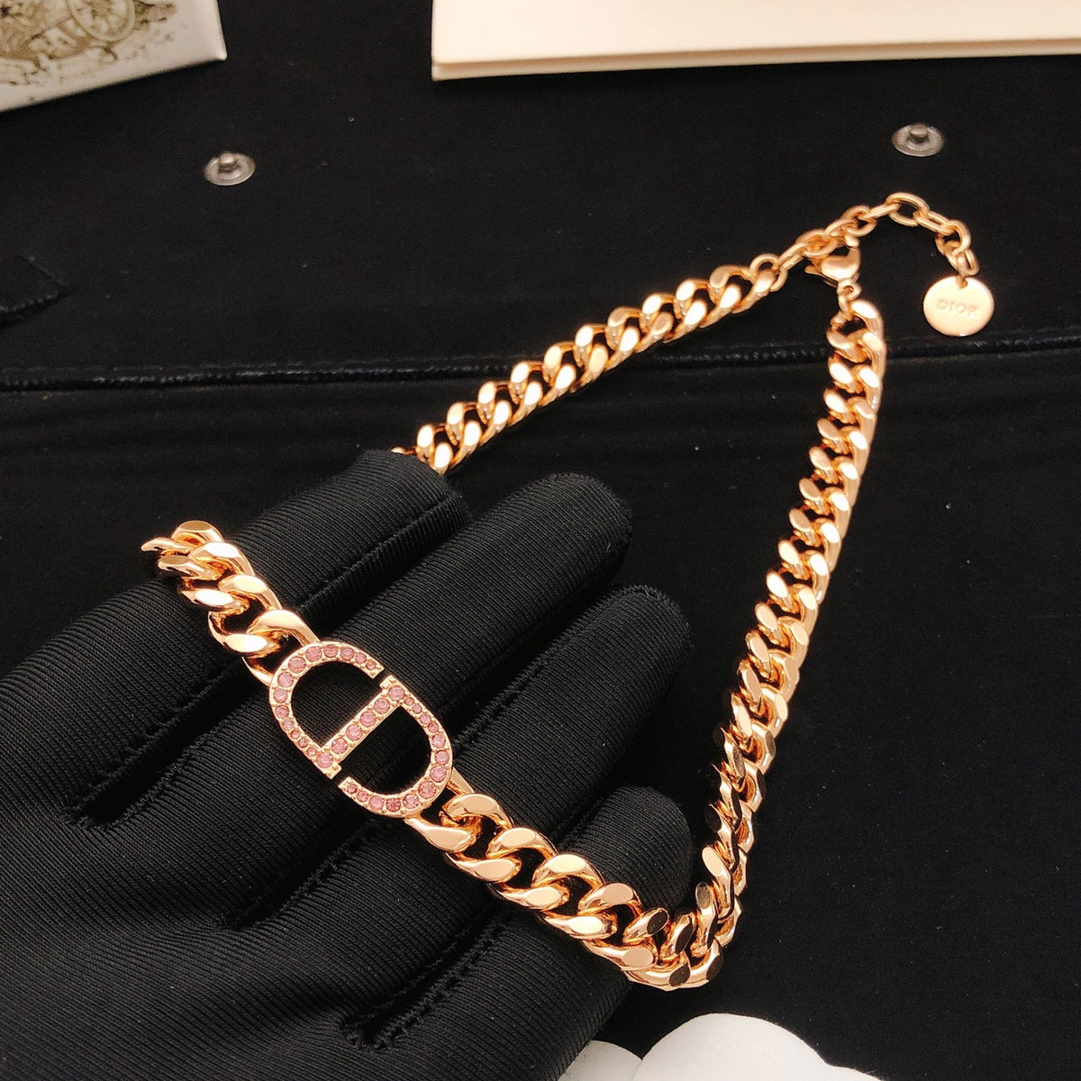 Dior Rose-Gold-Tone CD Curb Necklace - product image 3